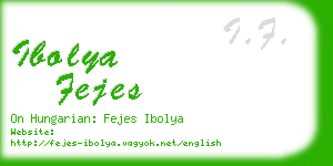 ibolya fejes business card